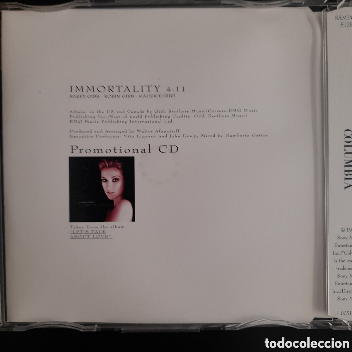 CDs de m&uacute;sica: Celine Dion &ndash; Immortality. 1998. CD, Single, Promo - Foto 2
