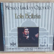 CDs de Música: LOLA BELTRÁN / CONCIERTO DE GALA / MÉXICO 1990 / VOL. 1 / DOBLE CD / 39 TEMAS / IMPECABLE