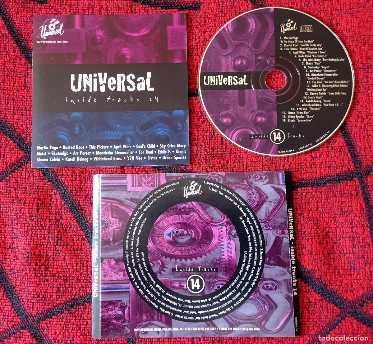 CDs de m&uacute;sica: UNIVERSAL INSIDE 14 TRACKS CD PROMOCIONAL Martin Page Rusted Root MOIST Sky Cries Mary