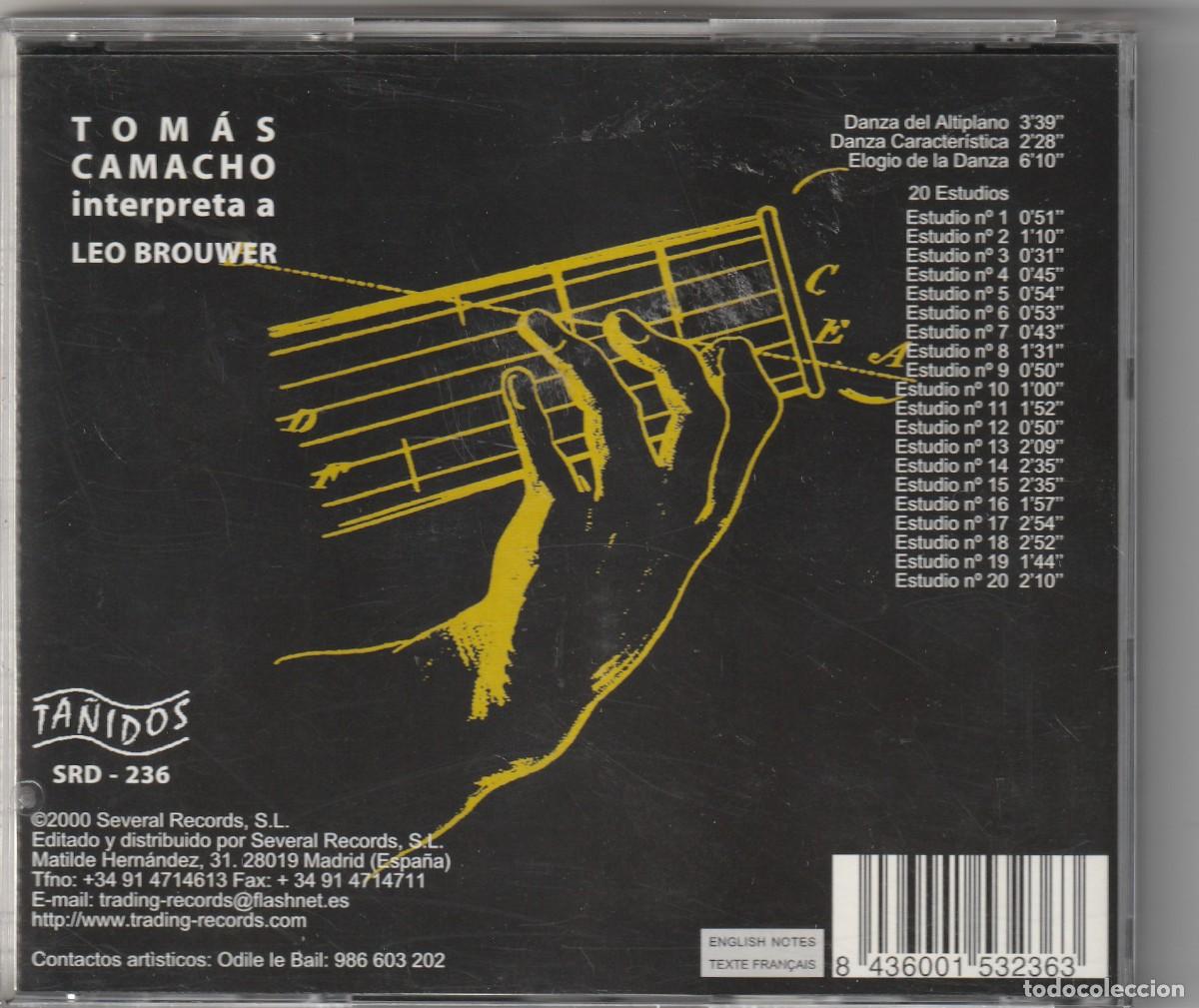 CDs de m&uacute;sica: TOMAS CAMACHO INTERPRETA A LEO BROUWER (CD TA&Ntilde;IDOS 2000) - Foto 2