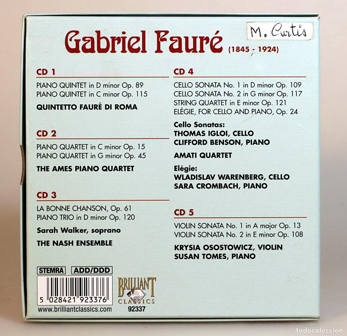 CDs de m&uacute;sica: 5 CD Chamber Music - Gabriel FAUR&Eacute; - Foto 2