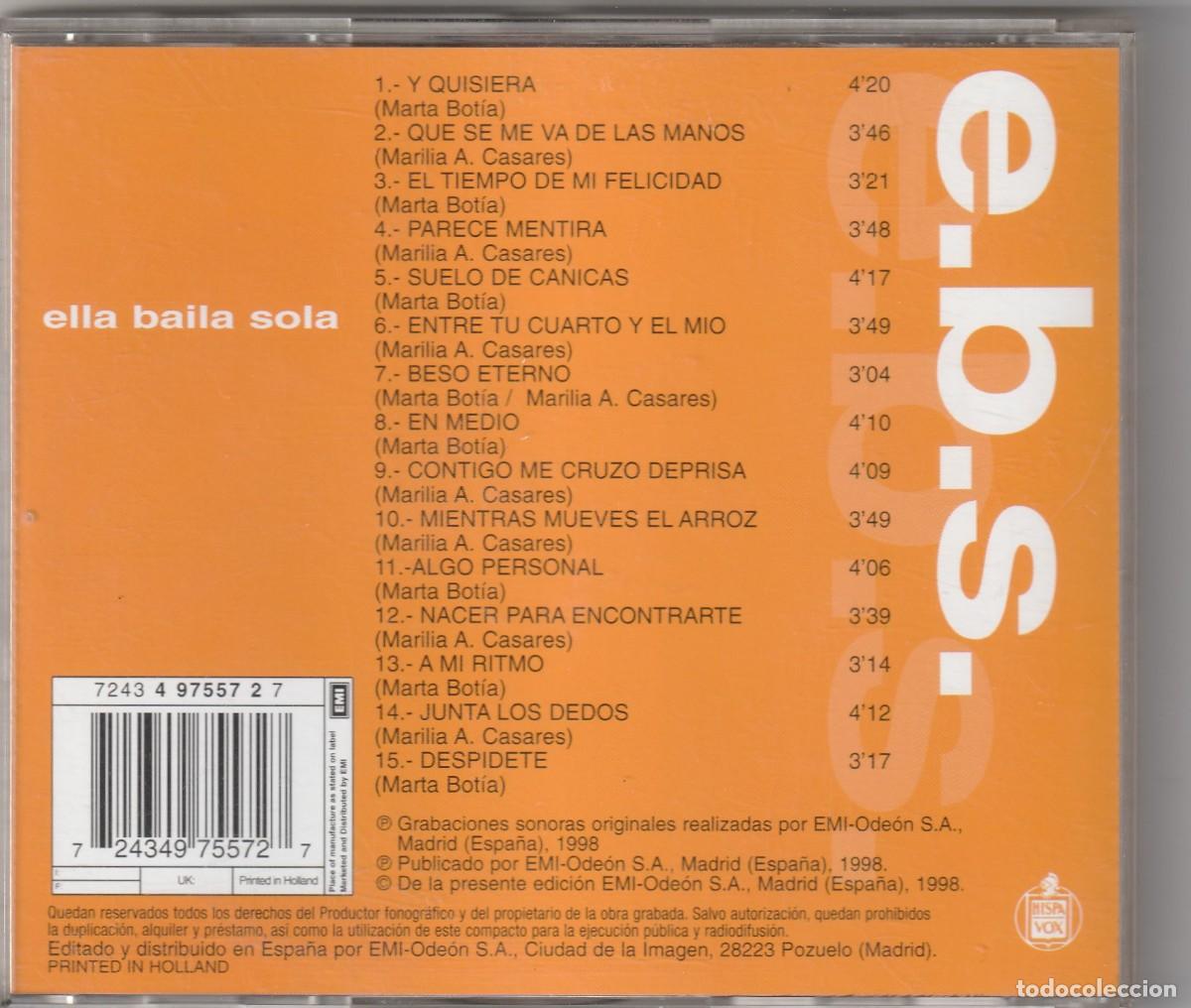 CDs de m&uacute;sica: ELLA BAILA SOLA - E.B.S. (CD HISPAVOX 1998) - Foto 2