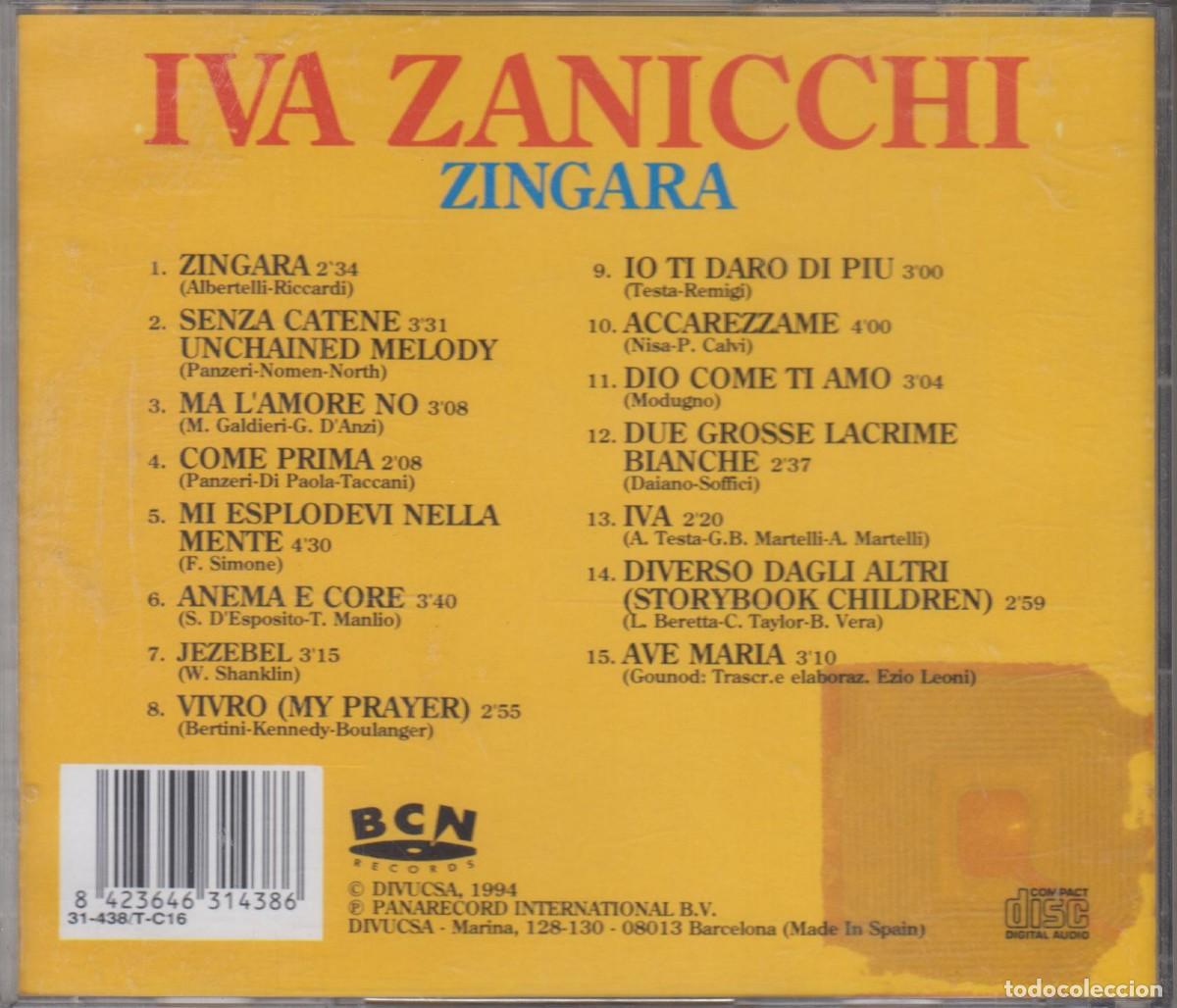 CDs de m&uacute;sica: Iva Zanicchi cd Zingara 1994 - Foto 2