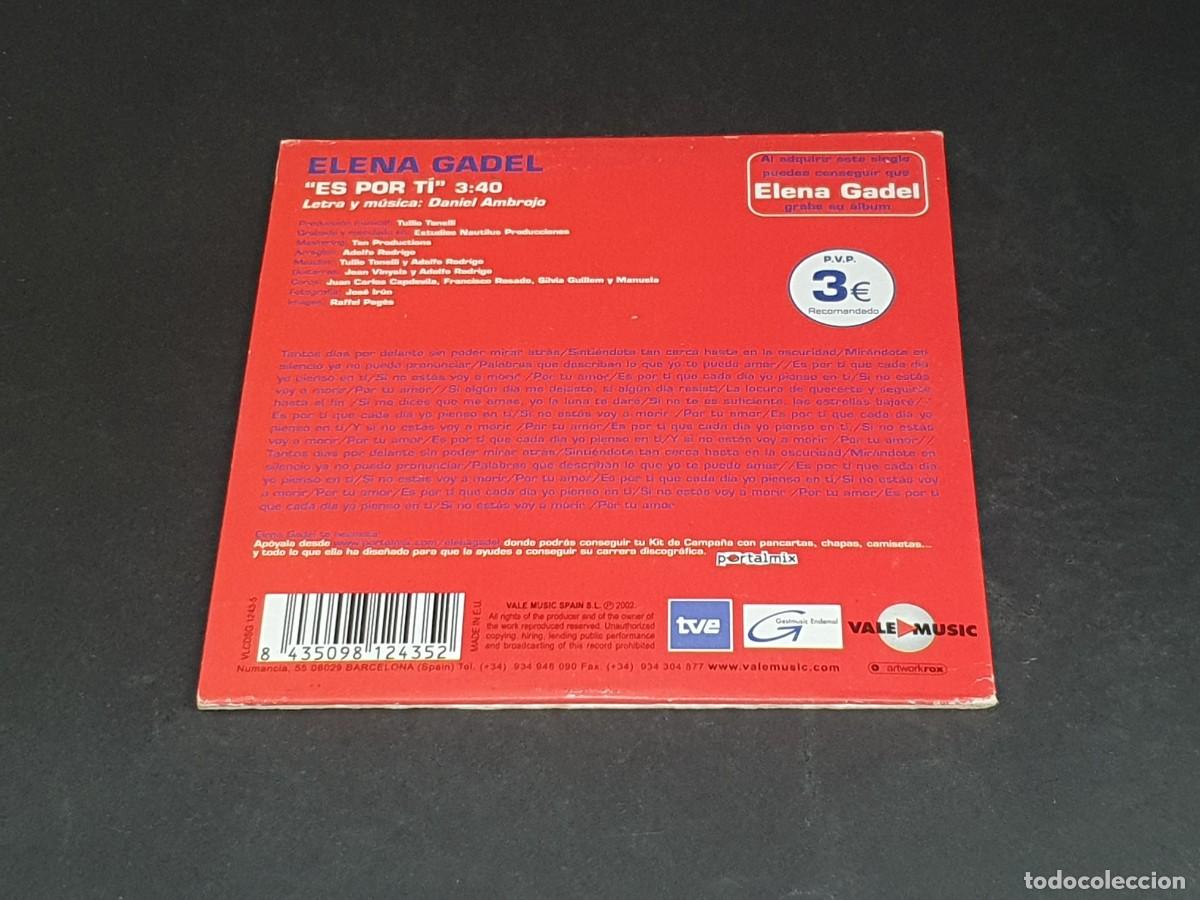 CDs de m&uacute;sica: CD SINGLE - ELENA GADEL - ES PPR T&Iacute; - 2002 - Foto 3