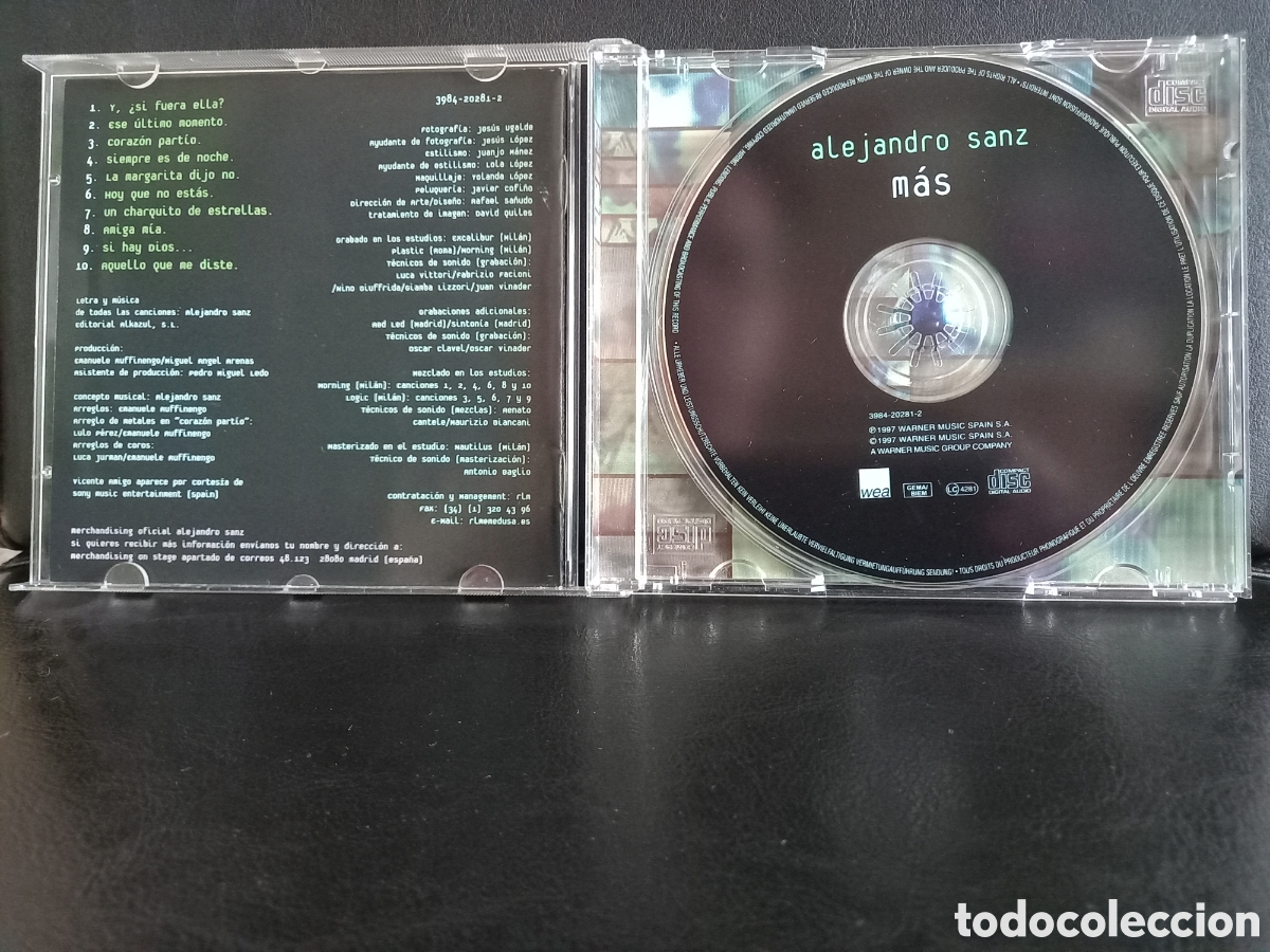 CDs de m&uacute;sica: ALEJANDRO SANZ &rdquo;M&Aacute;S&rdquo; CD 1997 - Foto 2