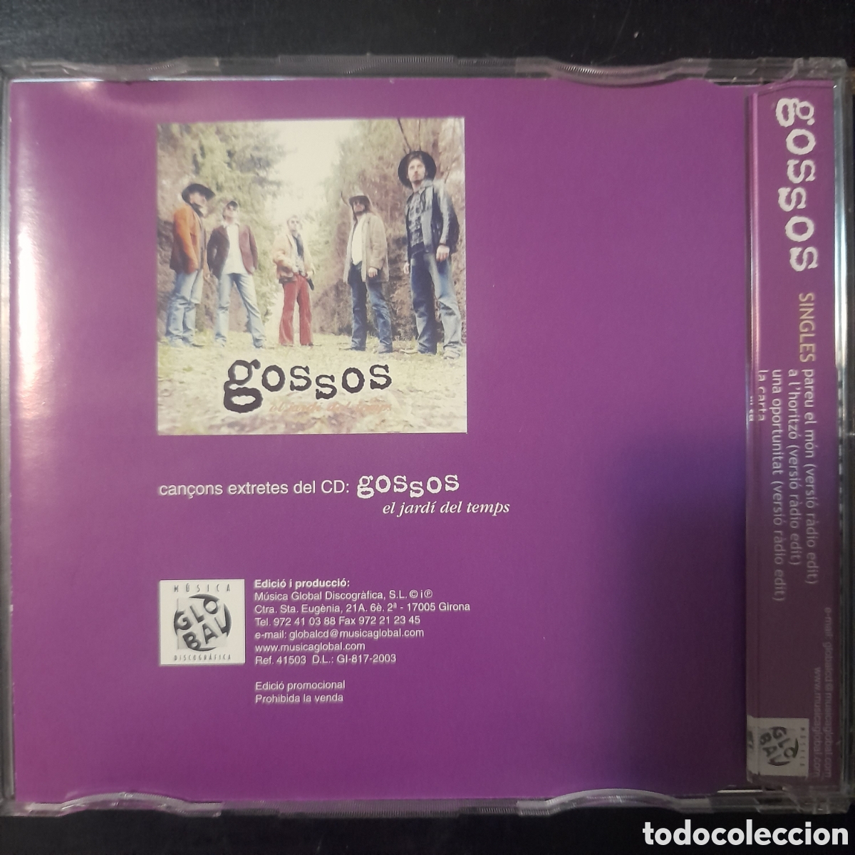 CDs de m&uacute;sica: Gossos &ndash; Singles. 2003 CD, Single, Promo, Slim Case - Foto 2
