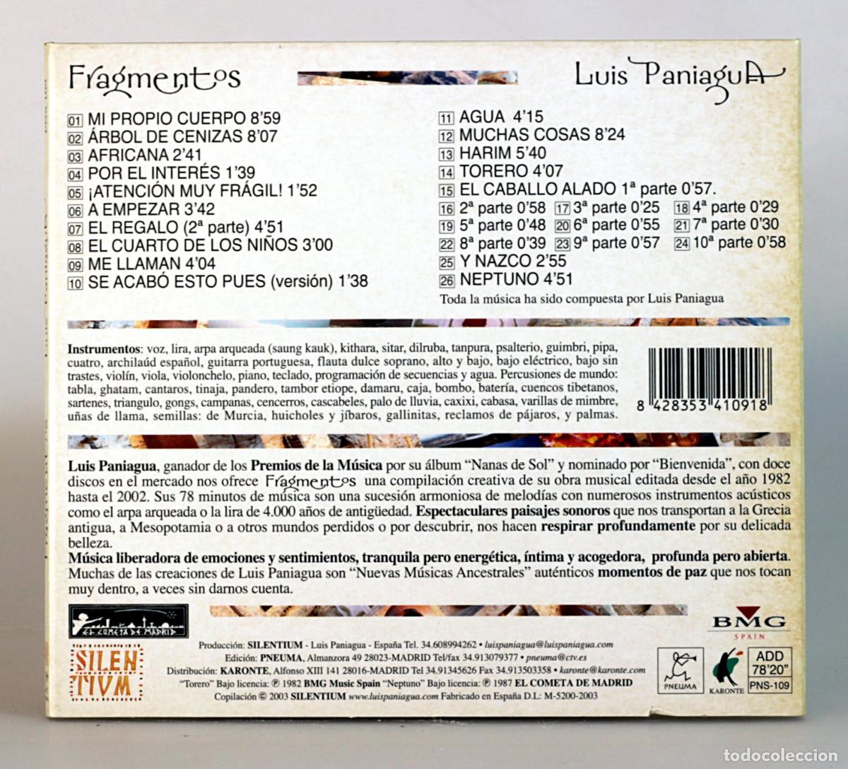 CDs de m&uacute;sica: CD Fragmentos - Luis PANIAGUA - Foto 2