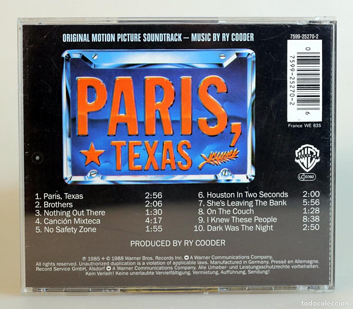 CDs de m&uacute;sica: CD Paris, Texas - Ry COODER - BSO - Foto 2