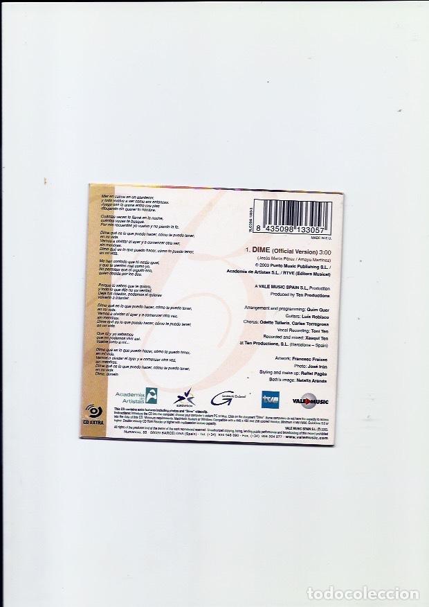 CDs de m&uacute;sica: BETH. Dime. --- (cd single 2003) - Foto 2