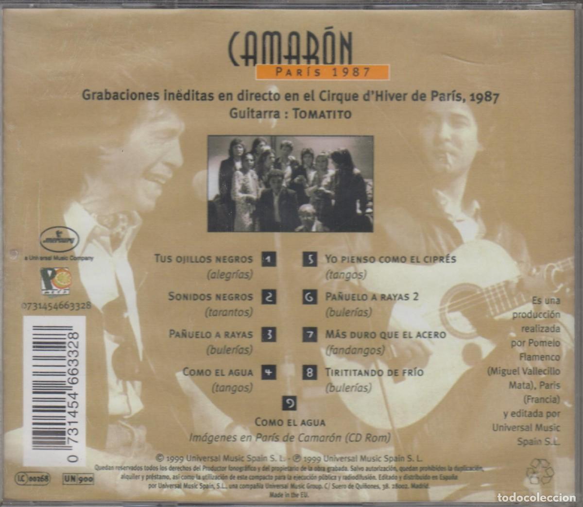 CDs de m&uacute;sica: Camar&oacute;n con Tomatito cd Par&iacute;s 1987 - Foto 2