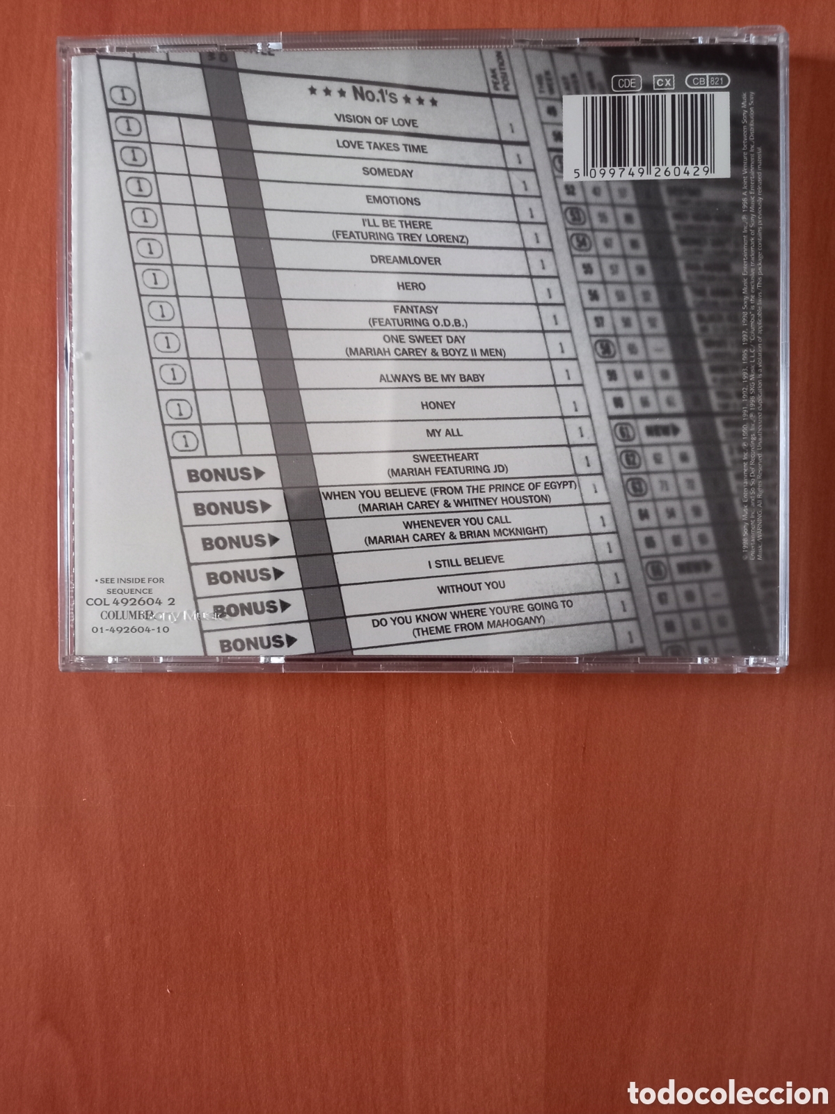 CDs de m&uacute;sica: MARIAH CAREY &rdquo;#1S&rdquo; CD 1998 - Foto 3