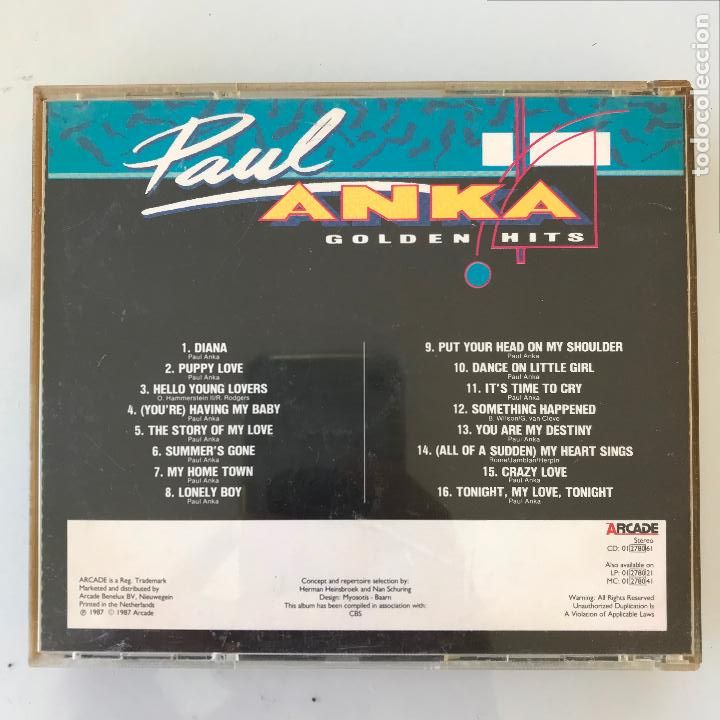 CDs de m&uacute;sica: Paul Anka. Golden Hits. - Foto 2