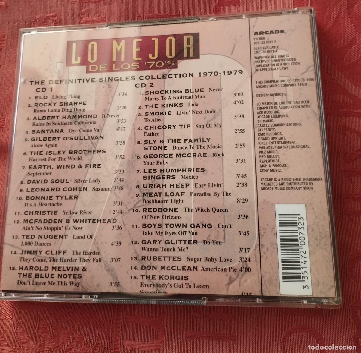 CDs de m&uacute;sica: Estuche de 2CD lo mejor de los 70 - Foto 3