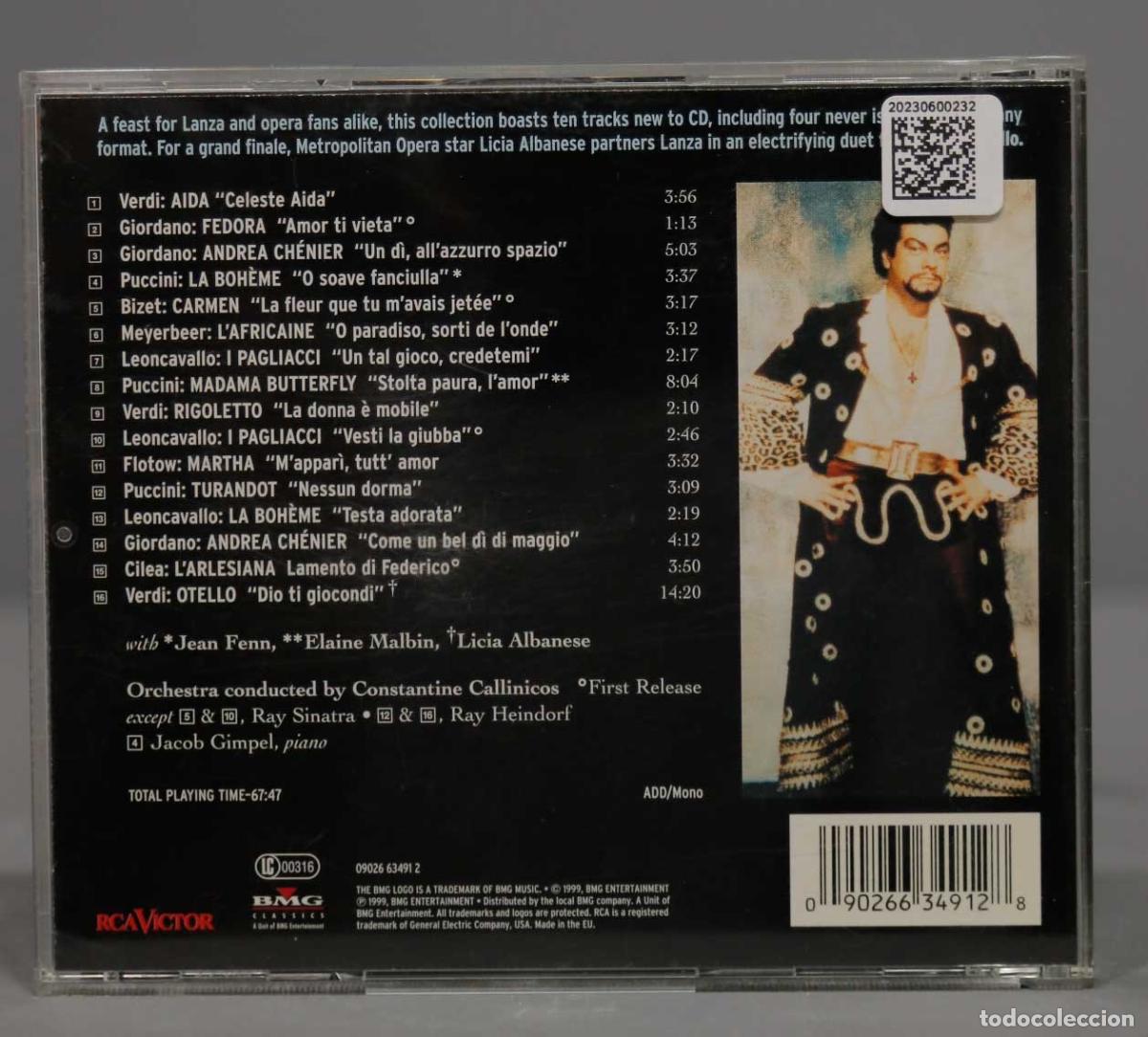 CDs de m&uacute;sica: CD. Mario Lanza &ndash; Opera Aria and Duets - Foto 2