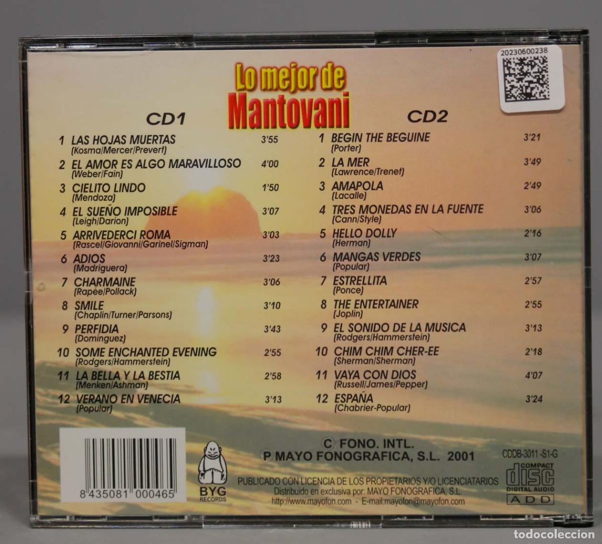 CDs de m&uacute;sica: 2 CD. LO MEJOR DE MANTOVANI - Foto 2