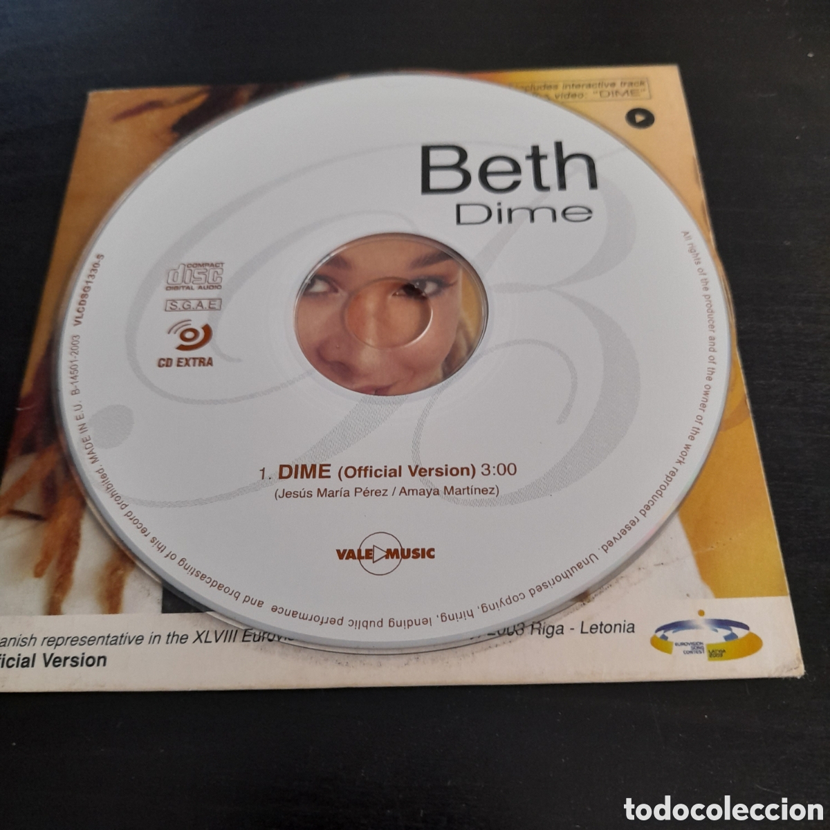 CDs de m&uacute;sica: Beth &ndash; Dime. CD, Single, Enhanced 2003 Espa&ntilde;a EUROVISION - Foto 3