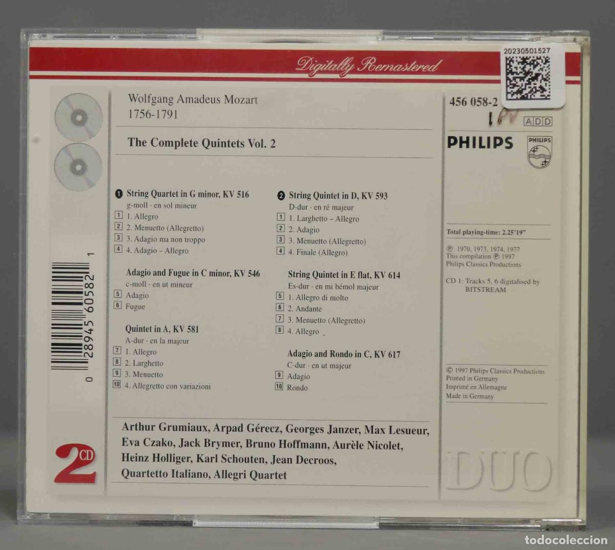 CDs de m&uacute;sica: CD. Mozart &ndash; The Complete Quintets - Vol. 2 - Foto 2