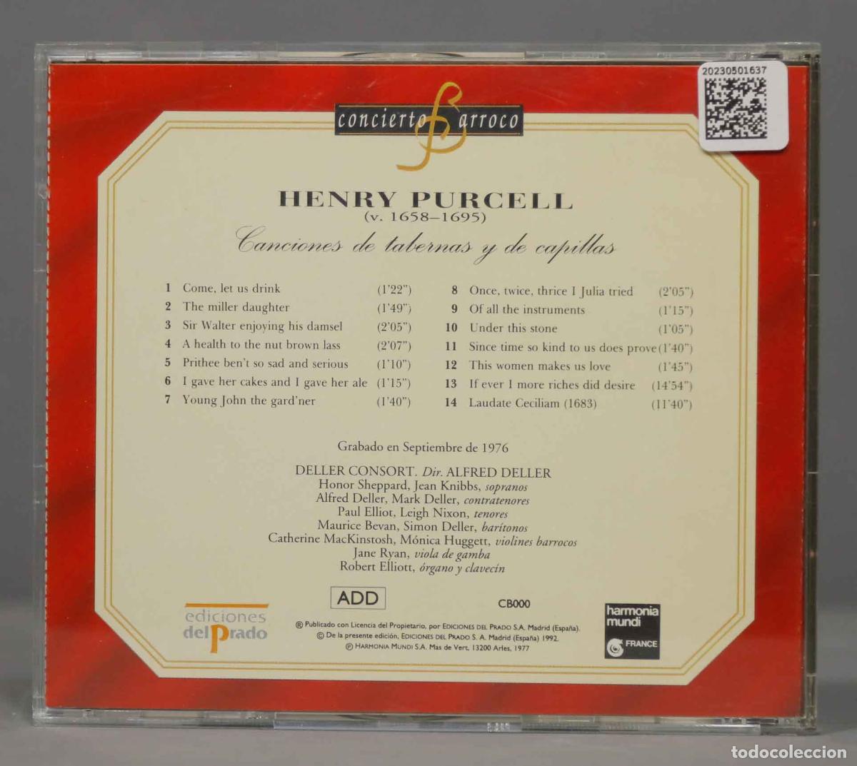 CDs de m&uacute;sica: CD. PURCELL. CANCIONES DE TABERNA Y DE CAPILLA - Foto 2