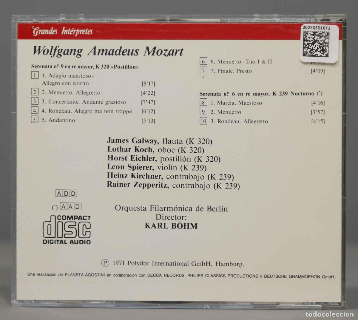 CDs de m&uacute;sica: CD. MOZART. SERENATA. BOHM - Foto 2