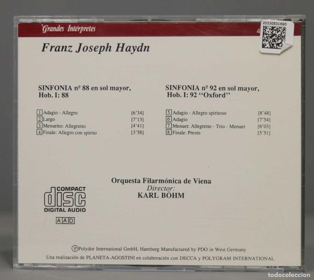 CDs de m&uacute;sica: CD. BOHM. HAYDN. SINFONIA 88 92 - Foto 2