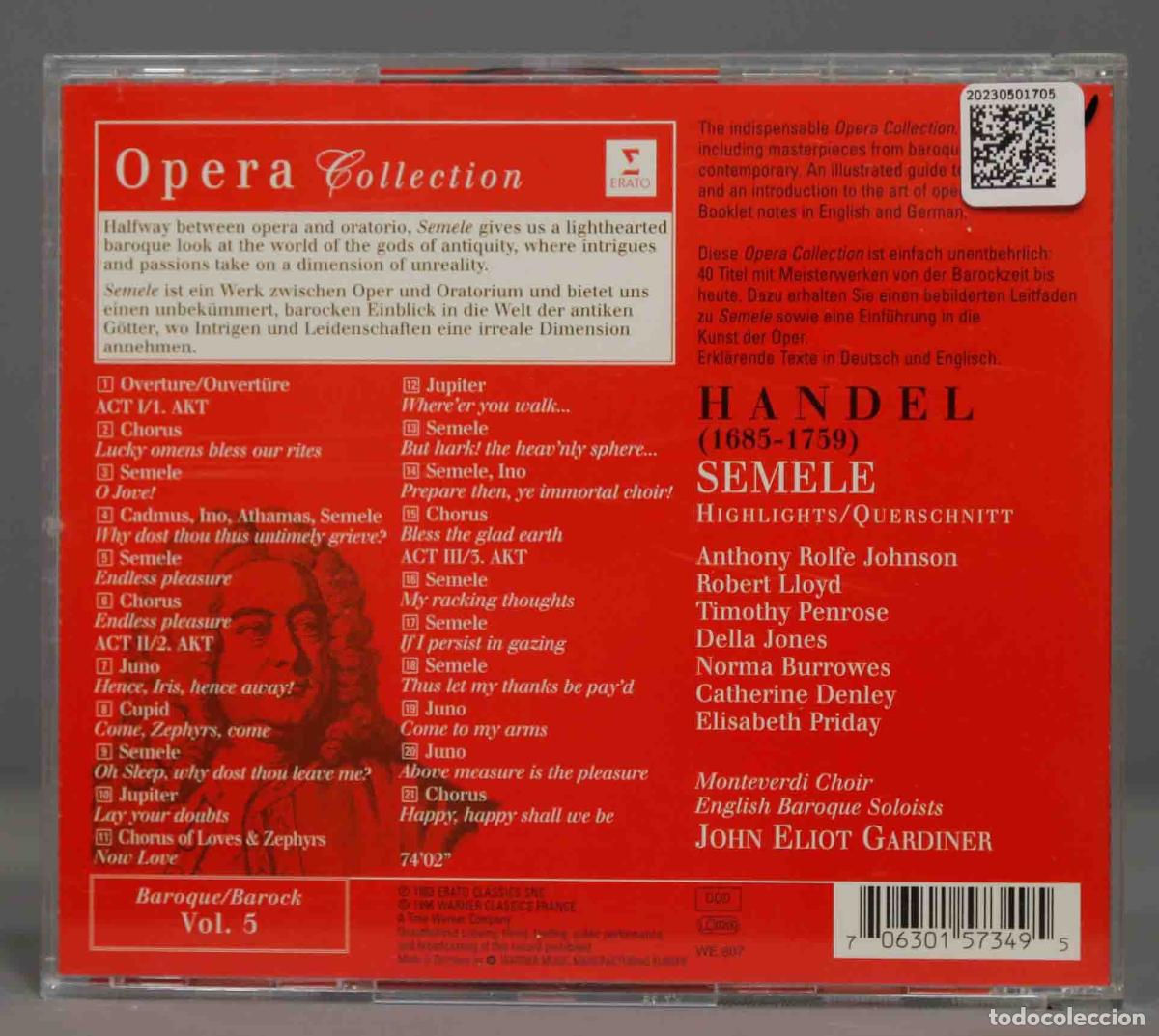 CDs de m&uacute;sica: CD. SEMELE. HANDEL. GARDINER - Foto 2