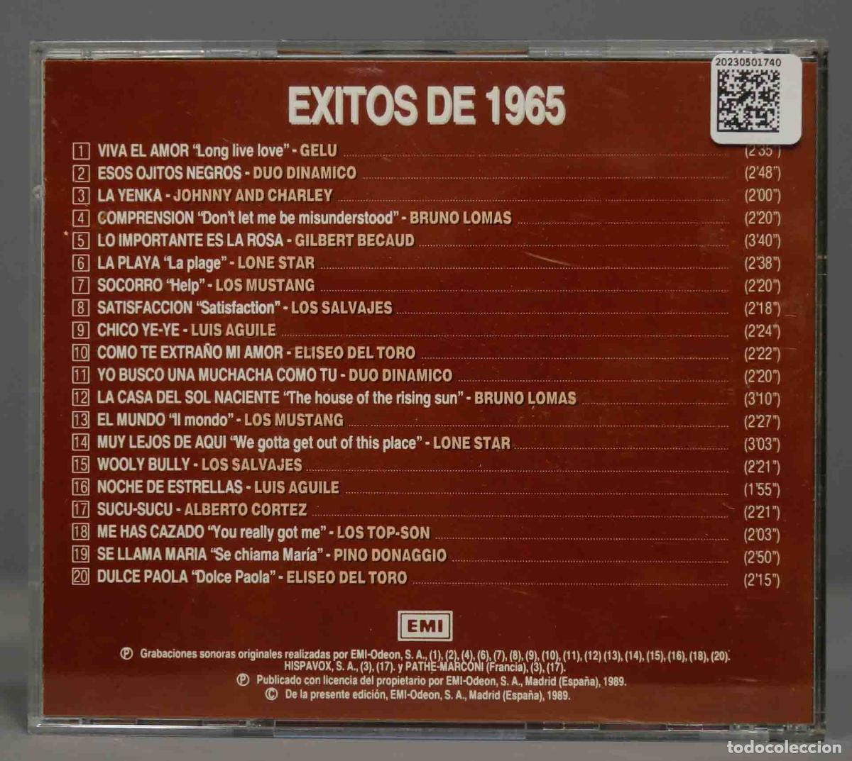 CDs de m&uacute;sica: CD. Exitos De 1965 - Foto 2