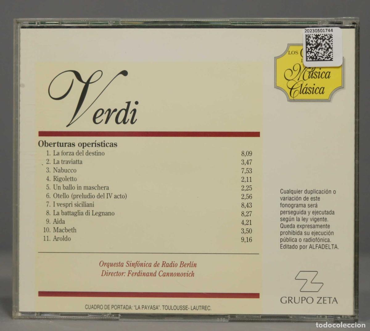 CDs de m&uacute;sica: CD. VERDI. OBERTURAS DE OPERAS - Foto 2