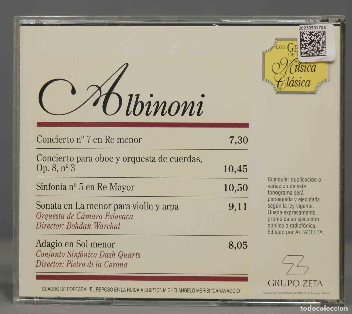 CDs de m&uacute;sica: CD. ALBINONI. CONCIERTO 7, 5 - Foto 2