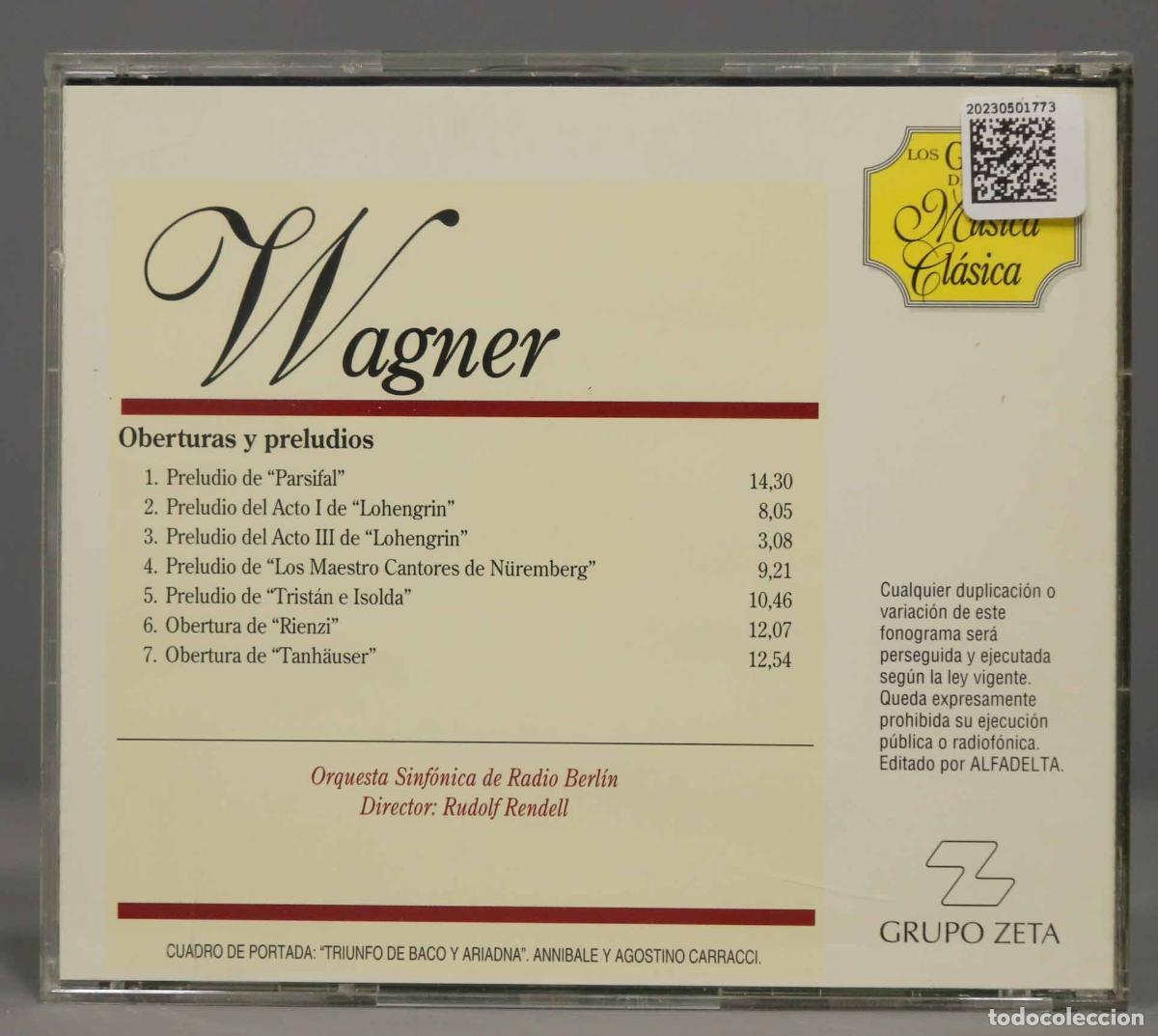 CDs de m&uacute;sica: CD. WAGNER. OBERTURAS Y PRELUDIOS - Foto 2