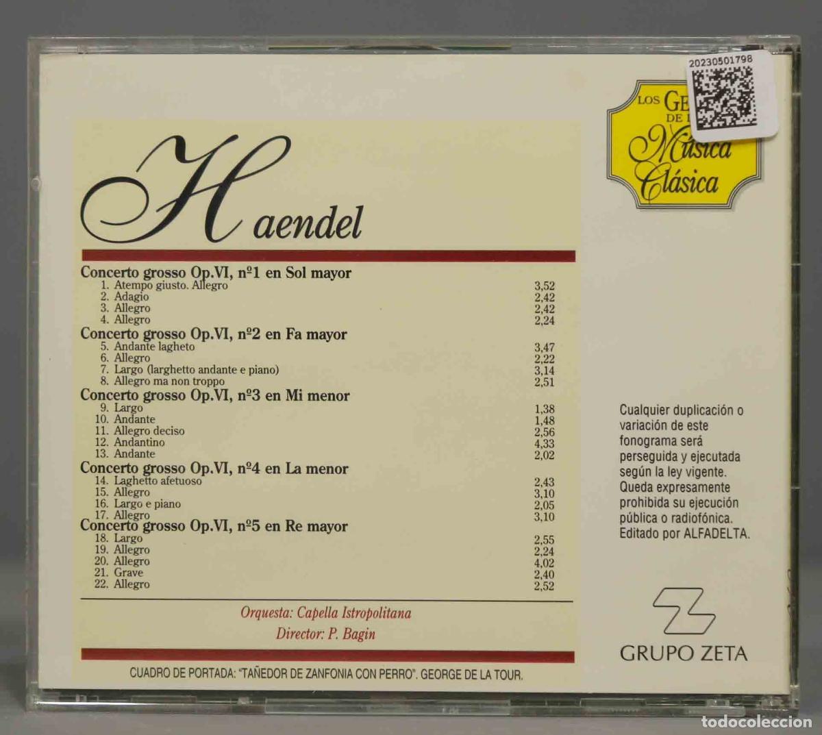 CDs de m&uacute;sica: CD. HAENDEL. 5 CONCERTI GROSSI - Foto 2
