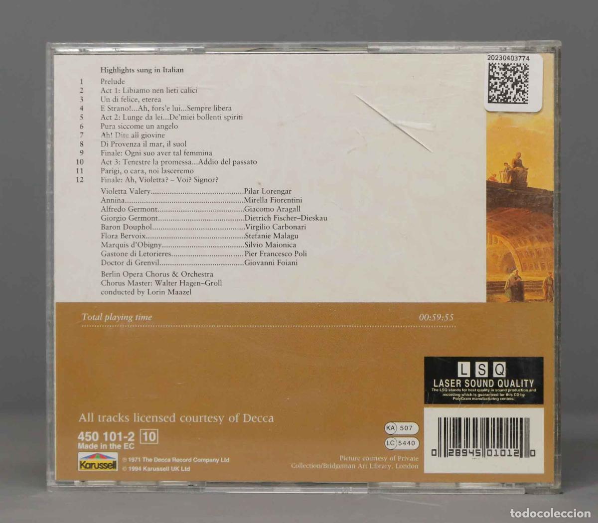 CDs de m&uacute;sica: CD. La Traviata. VERDI. MAAZEL - Foto 2