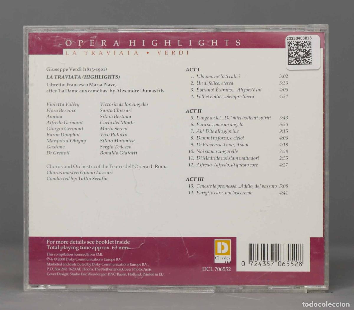 CDs de m&uacute;sica: CD. VERDI. LA TRAVIATA. SERAFIN - Foto 2