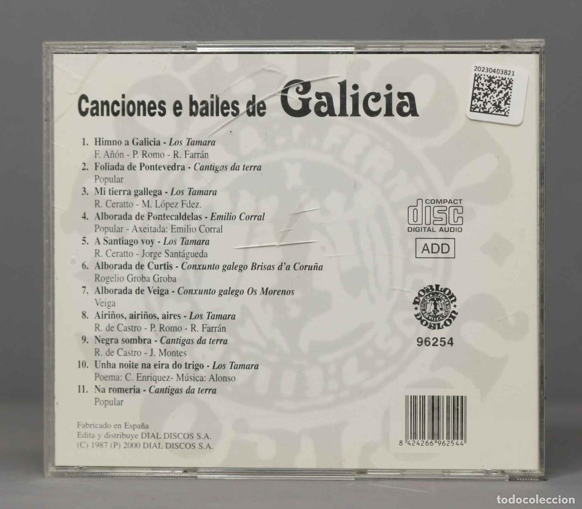 CDs de m&uacute;sica: CD. CANCIONES E BAILES DE GALICIA - Foto 2
