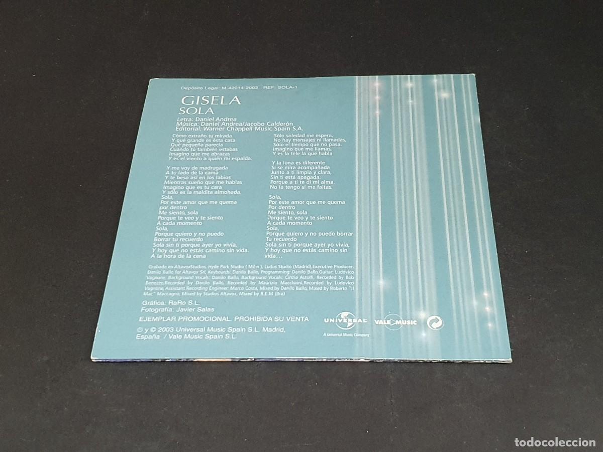 CDs de m&uacute;sica: CD SINGLE - GISELA - SOLA - 2003 - Foto 3