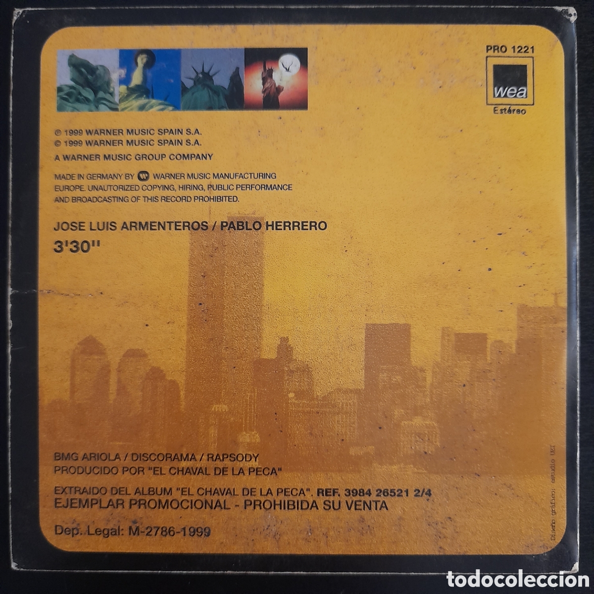 CDs de m&uacute;sica: El Chaval De La Peca &ndash; Libre. 1999.CD, Single, Promo - Foto 2