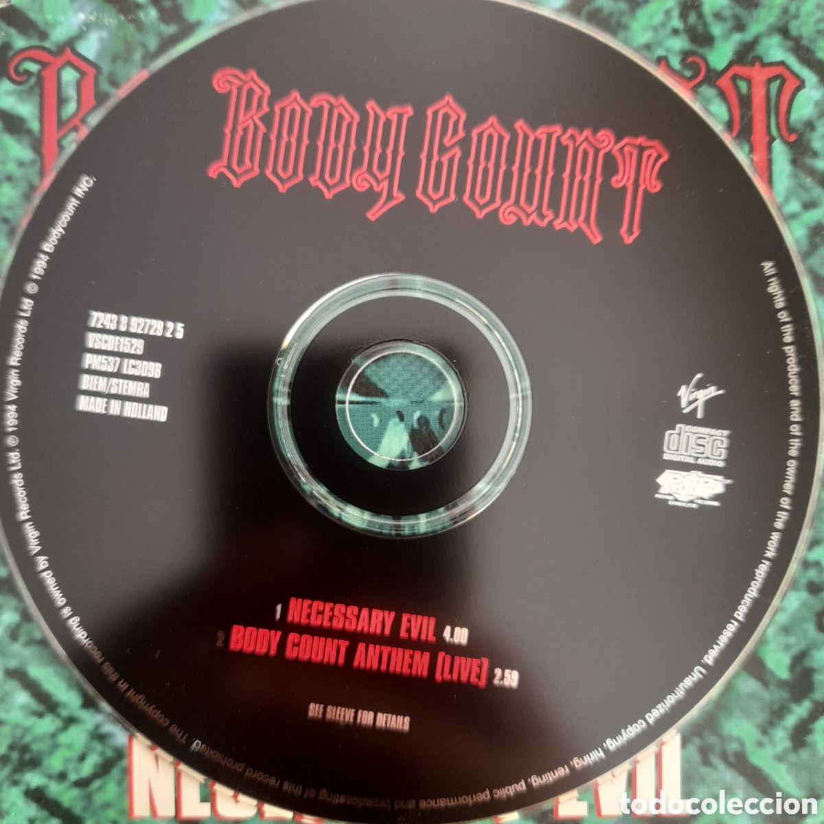 CDs de m&uacute;sica: Body Count &ndash; Necessary Evil. 1994, Holanda. CD, Single - Foto 3
