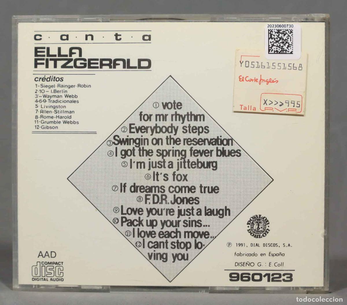 CDs de m&uacute;sica: CD. Canta Ella Fitzgerald - Foto 2