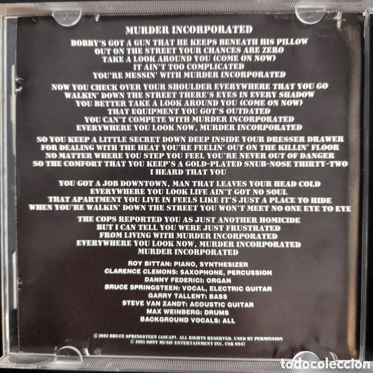 CDs de m&uacute;sica: Bruce Springsteen &ndash; Murder Incorporated. 1995, EEUU. CD, Single, Promo - Foto 2