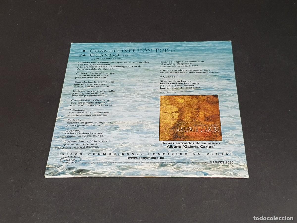CDs de m&uacute;sica: CD SINGLE - RICARDO ARJONA - CU&Aacute;NDO - 2000 - Foto 3
