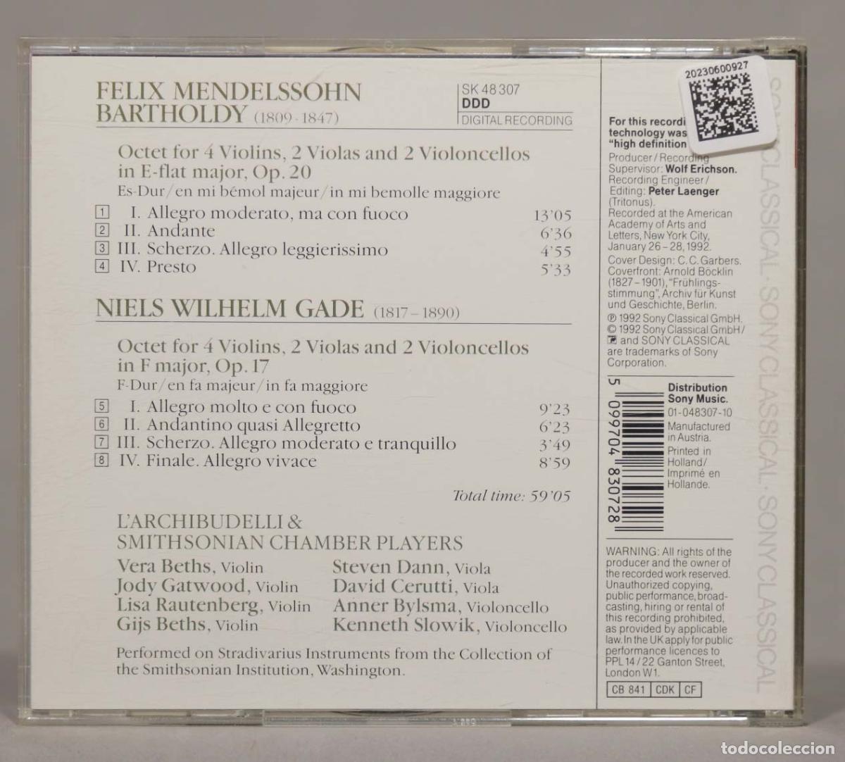 CDs de m&uacute;sica: CD. Octets For Strings. GADE. MENDELSSOHN - Foto 2