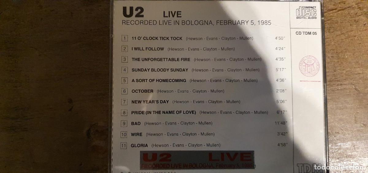 CDs de m&uacute;sica: U2. LIVE IN BOLOGNA. CD - Foto 2
