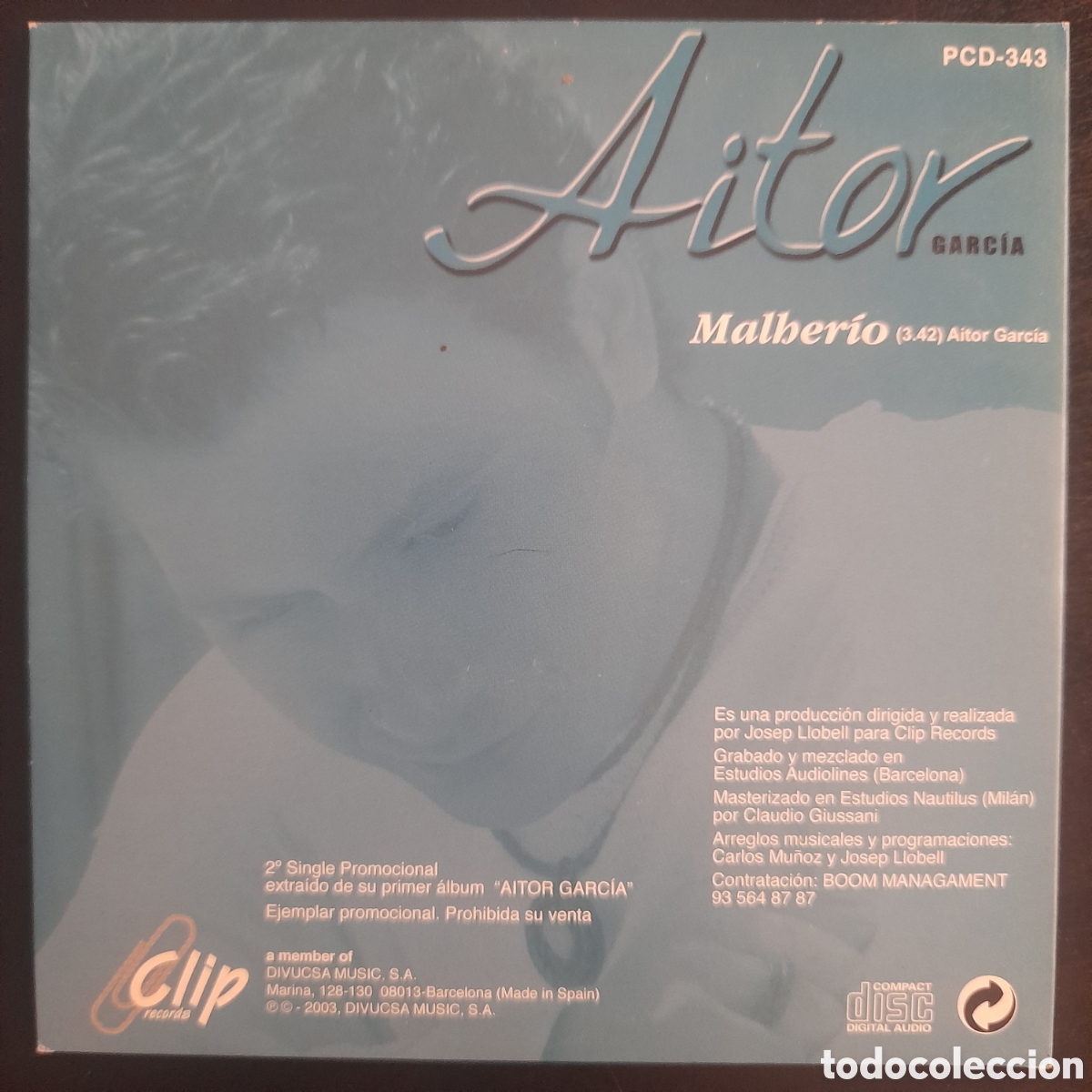 CDs de m&uacute;sica: Aitor Garc&iacute;a &ndash; Malher&iacute;o. 2003. CD, Single, Promo - Foto 2