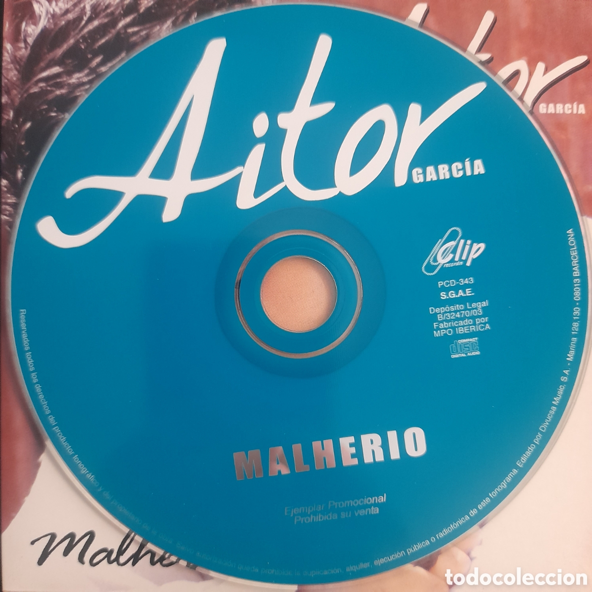 CDs de m&uacute;sica: Aitor Garc&iacute;a &ndash; Malher&iacute;o. 2003. CD, Single, Promo - Foto 3