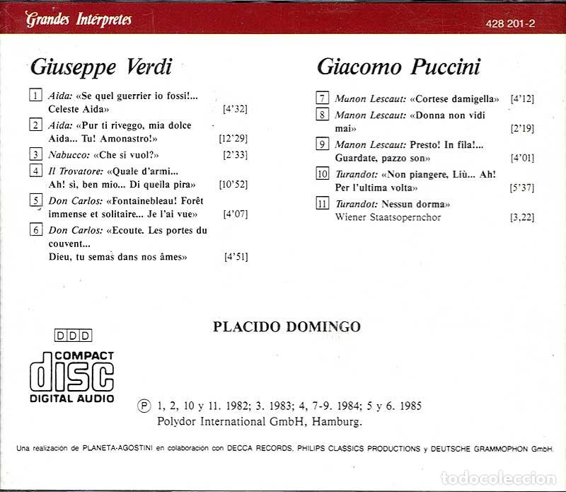 CDs de m&uacute;sica: Verdi. Puccini. Domingo - Arias. CD - Foto 2