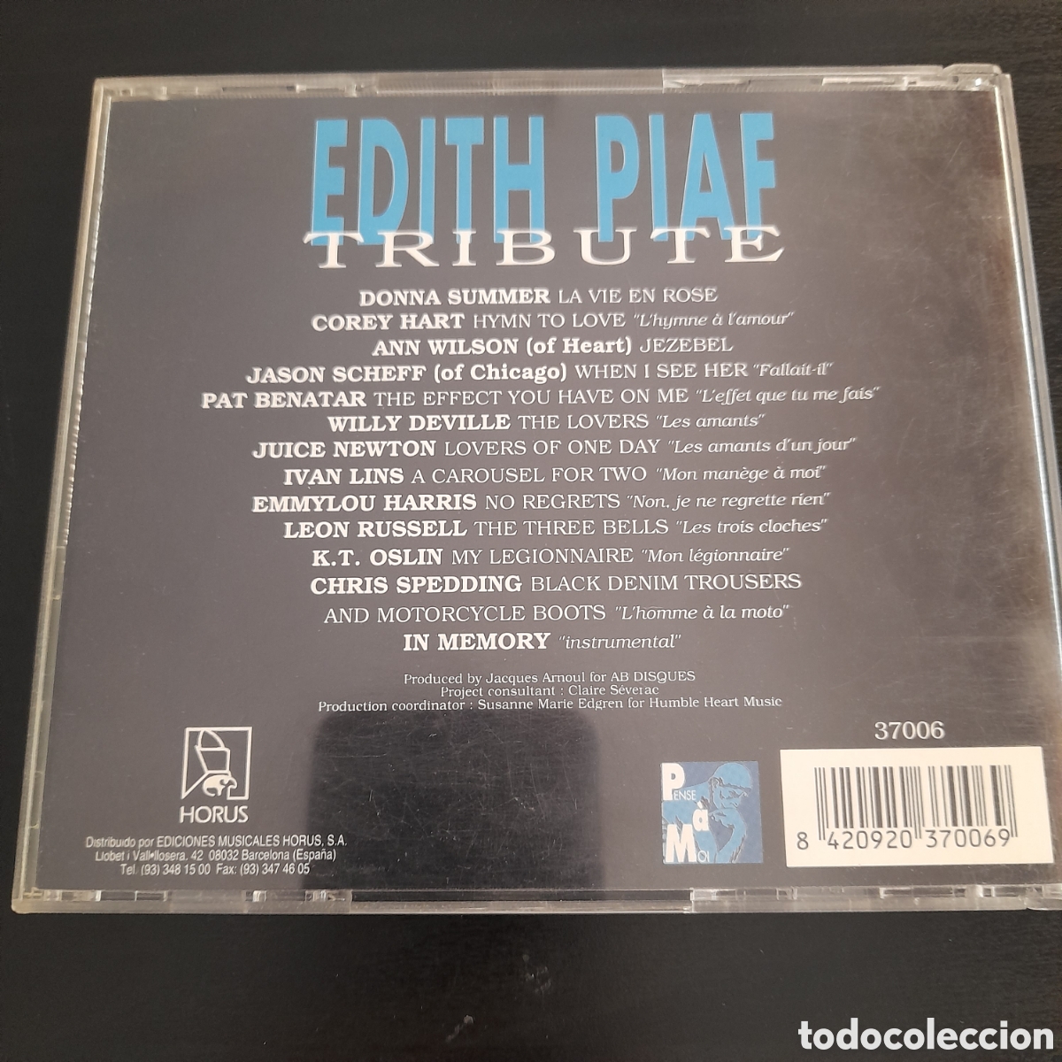 CDs de m&uacute;sica: Edith Piaf Tribute. CD, Compilation 1994 Espa&ntilde;a - Foto 4