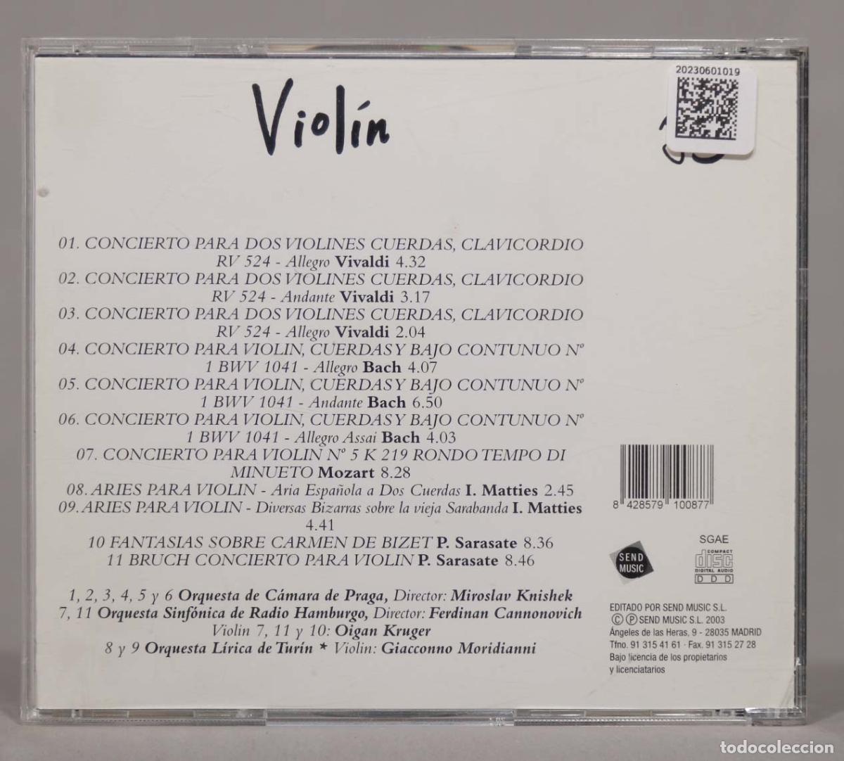 CDs de m&uacute;sica: CD. Various &ndash; Joyas Cl&aacute;sicas - Viol&iacute;n - Foto 2