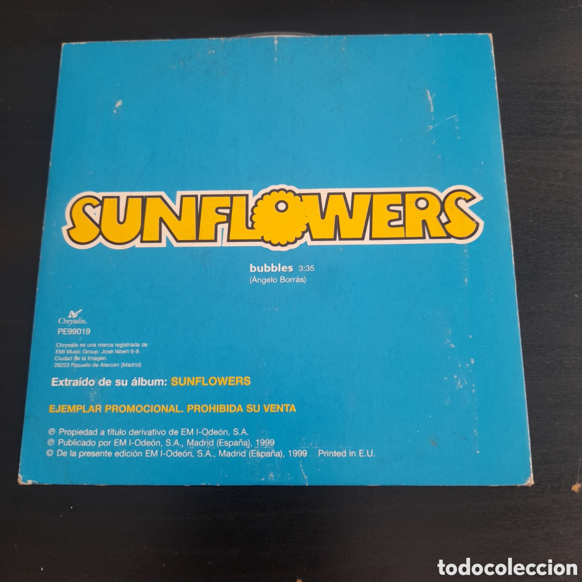 CDs de m&uacute;sica: Sunflowers &ndash; Bubbles. CD, Single, Promo 1999 Espa&ntilde;a - Foto 2