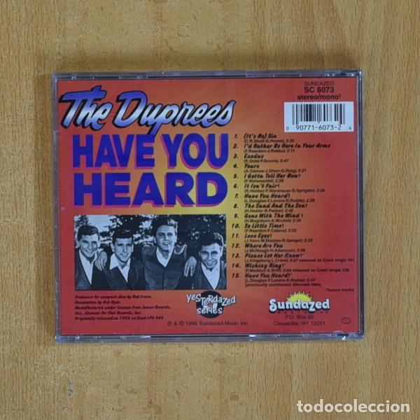 CDs de m&uacute;sica: THE DUPREES - HAVE YOU HEARD - CD - Foto 2