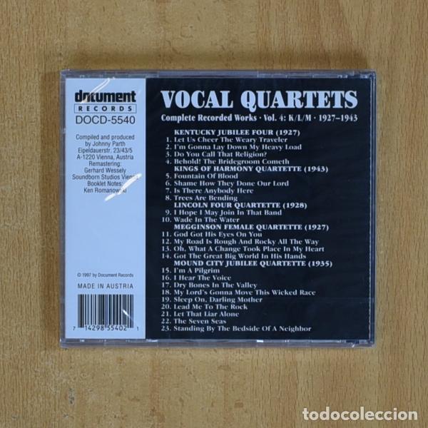 CDs de m&uacute;sica: VARIOS - VOCAL QUARTETS VOLUME 4 - CD - Foto 2