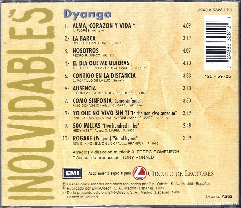 CDs de m&uacute;sica: DYANGO &uml;INOLVIDABLES&uml; (CD) - Foto 2